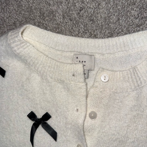 a new day Cream Cardigan with Black Bow Details - Picture 4 of 7